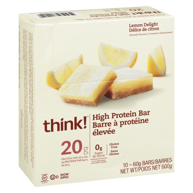 Think Lemon Delight High Protein Bar, 60 G -- 10 Per Case