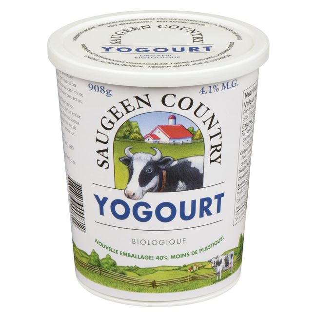 Saugeen Country Organic Cream Top Plain Yogurt, 908 G -- 6 Per Case