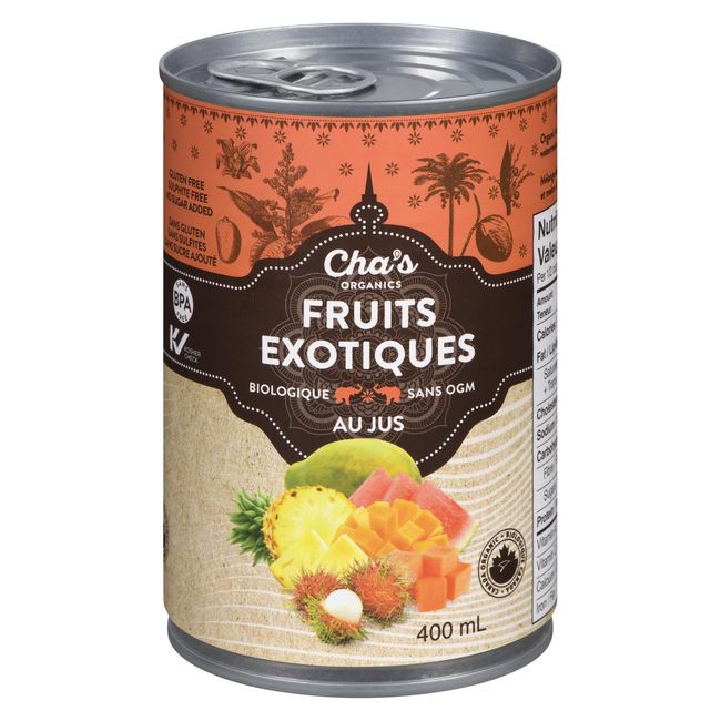 Cha's Organics Tropical Fruit In Juice, 400 Ml -- 12 Per Case