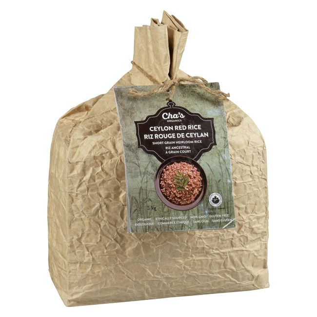 Cha's Organics Ceylon Heirloom Red Rice, 3 Kg -- 2 Per Case