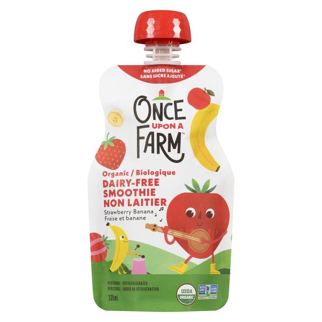 Once Upon A Farm Organic Strawberry Banana Smoothie, 105 Ml -- 8 Per Case