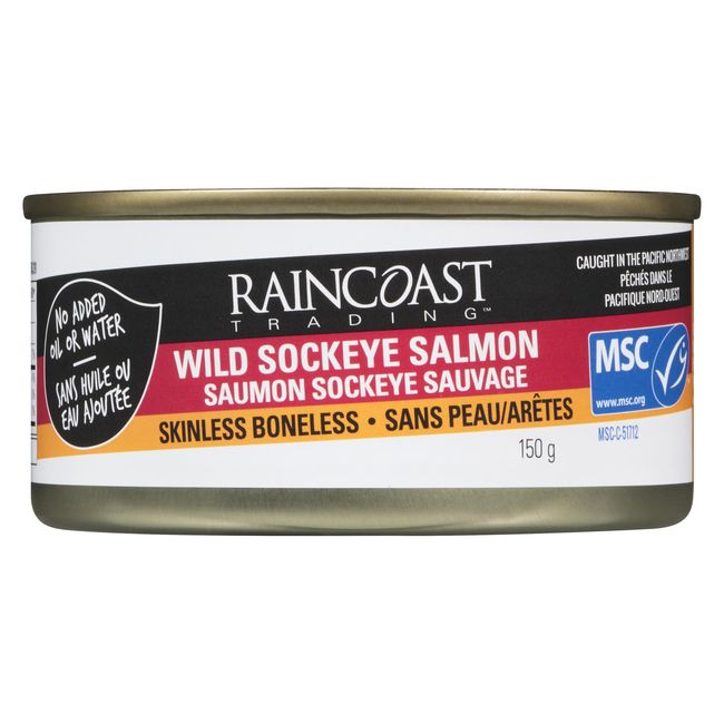 Raincoast Trading Skinless Boneless Wild Sockeye Salmon, 150 G -- 12 Per Case
