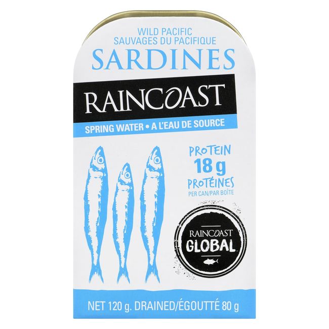 Raincoast Trading Wild Pacific Sardines In Spring Water, 120 G -- 12 Per Case