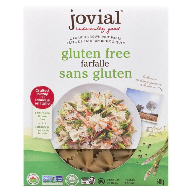 Jovial Organic Brown Rice Farfalle Pasta, 340 G -- 12 Per Case