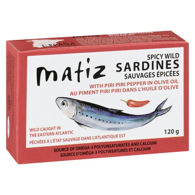 Matiz Spicy Wild Sardines With Piri Piri Pepper In Olive Oil, 120 G -- 12 Per Case