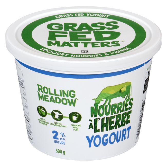 Rolling Meadow Plain Grass Fed 2 Percent Milk Fat Yogurt, 500 G -- 6 Per Case