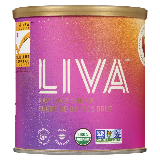 Liva Organic Raw Date Sugar, 400 G Canister -- 6 Per Case