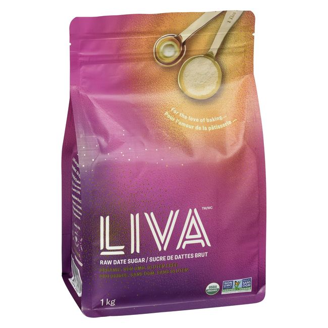 Liva Organic Raw Date Sugar - Baking Pack, 1 Kg -- 6 Per Case
