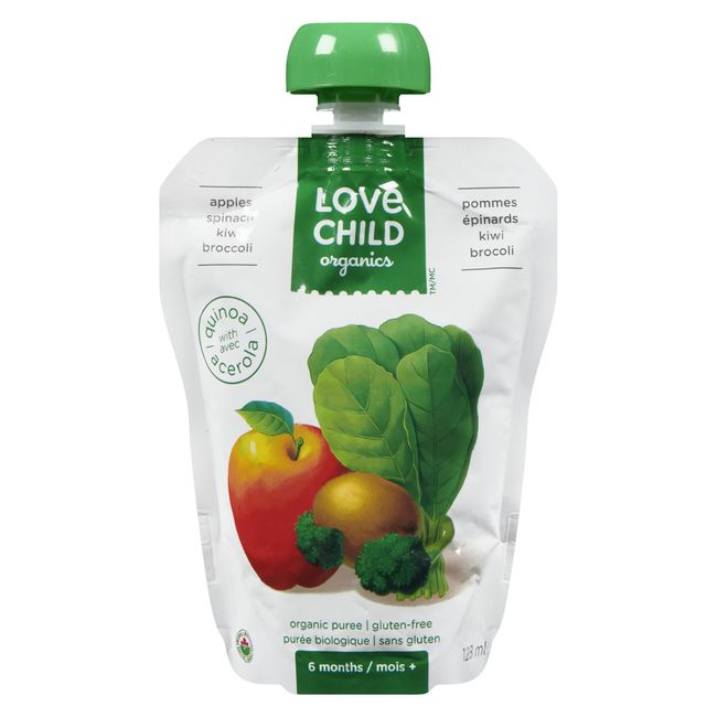 Love Child Apples Spinach Kiwi Broccoli Puree, 128 Ml -- 12 Per Case