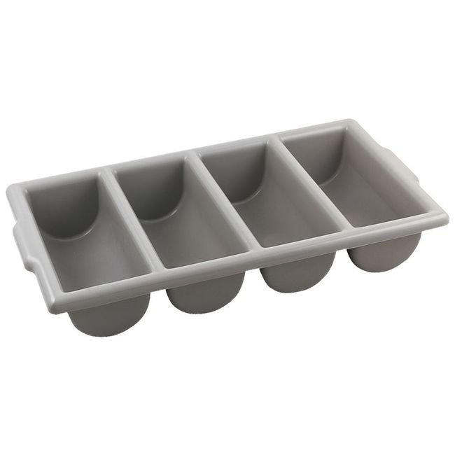 Browne Grey 4-compartment Cutlery Box, 21.5 X 11.8 X 3.8 In