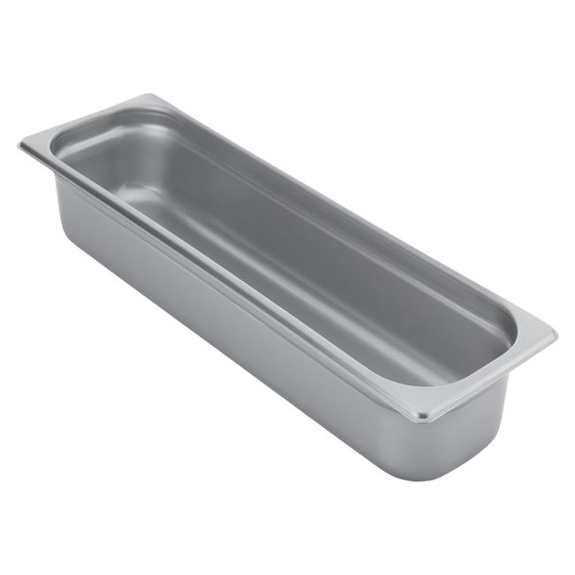 Browne 304 Stainless Steel 22 Gauge Half Size Heavy Weight Long Steam Table Pan, 4 In Deep