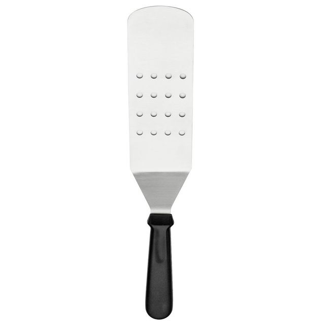 Browne Perforated Flexible Turner With Black Handle, 8 X 2.8 In