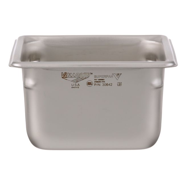 Vollrath 30642 Super Pan V Stainless Steel Sixth Size Steam Table Pan, 4 In Deep