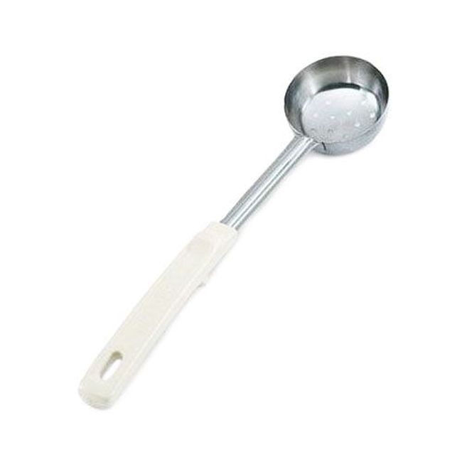 Vollrath 62165 Stainless Steel Antimicrobial Perforated Round Spoodle With Ivory Grip N Serv Handle, 3 Oz Capacity
