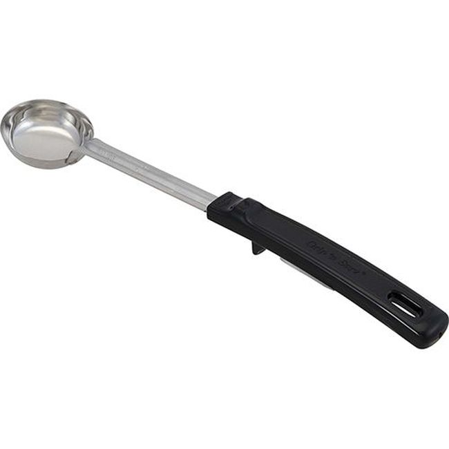Vollrath 61147 Stainless Steel Solid Round Spoodle With Black Grip N Serv Handle, 1 Oz Capacity