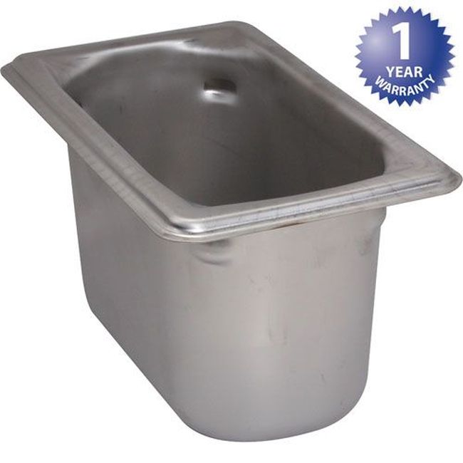 Vollrath 90942 Super Pan 3 Stainless Steel Ninth Size Steam Table Pan, 4 In Deep