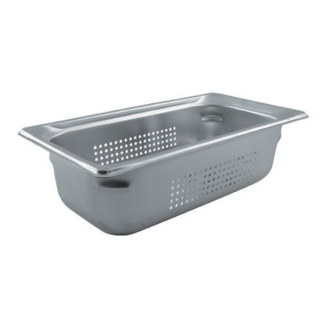 Vollrath 90343 Super Pan 3 Stainless Steel Third Size Perforated Steam Table Pan, 4 In Deep