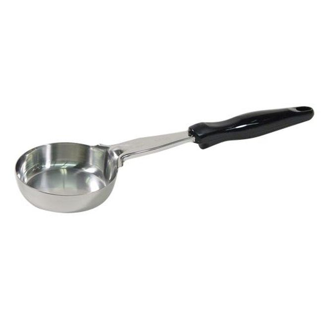 Vollrath 6433620 Heavy Duty Stainless Steel Antimicrobial One-piece Solid Round Spoodle With Black Nylon Handle, 6 Oz Capacity