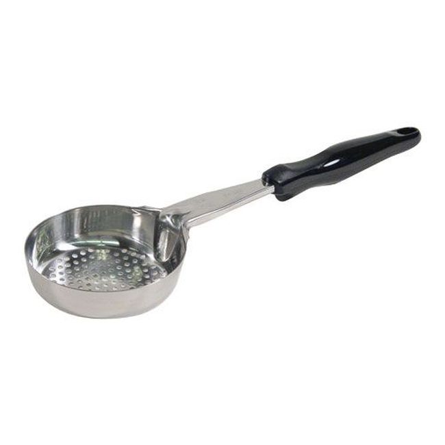 Vollrath 6432820 Heavy Duty Stainless Steel Antimicrobial One-piece Perforated Round Spoodle With Black Nylon Handle, 8 Oz Capacity