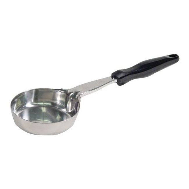 Vollrath 6433820 Heavy Duty Stainless Steel Antimicrobial One-piece Solid Round Spoodle With Black Nylon Handle, 8 Oz Capacity