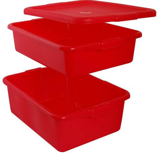 Vollrath 1505-c02 Traex Colour Mate Red Food Storage Box Set, 20 In X 15 In X 8 In