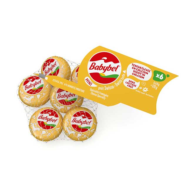 Babybel 120 G Mini Swiss Cheese, 6 Count -- 18 Per Case