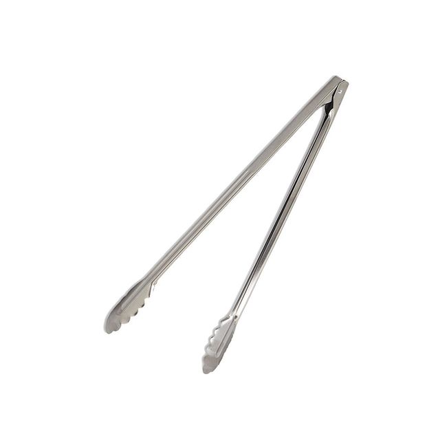 Browne Stainless Steel 0.5 Mm Thickness Mirror Finish Standard Utility Tongs, 7 In