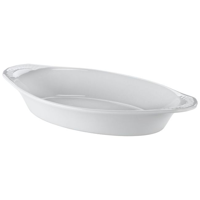Browne Stoneware White Smooth Lasagna Baker, 16 Oz Capacity