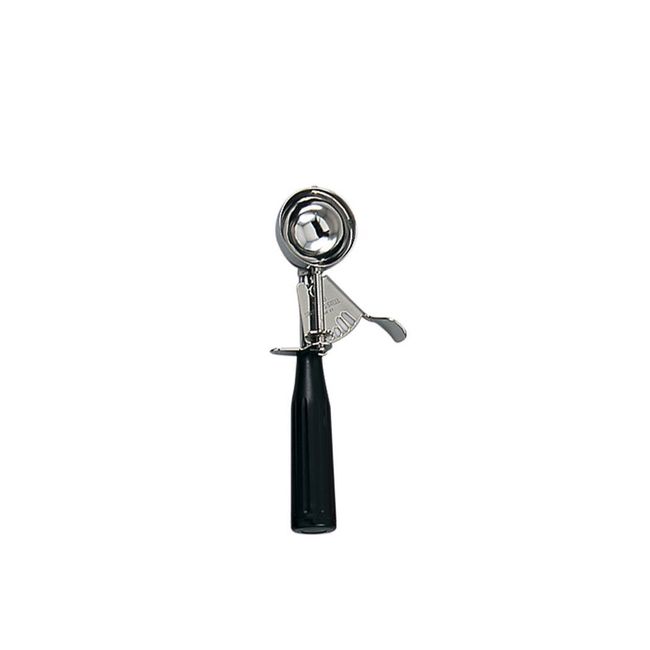 Browne Stainless Steel Size 30 Standard Disher With Black Handle, 1.08 Oz Capacity