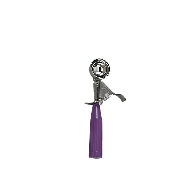 Browne Stainless Steel Size 40 Standard Disher With Purple Handle, 0.75 Oz Capacity