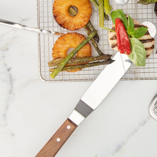 Browne 18/8 Stainless Steel Blade Straight Flat Spatula, 12 X 1.5 In