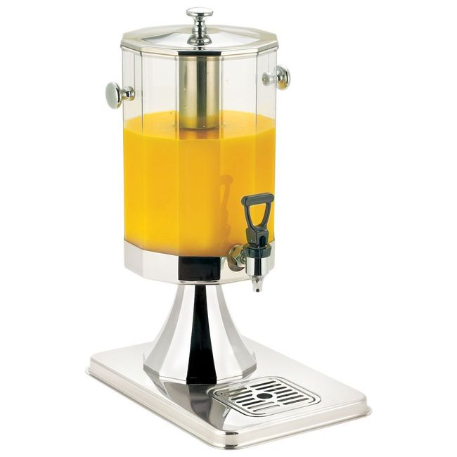 Browne Stainless Steel Polygonal Beverage Dispenser, 7 Quart