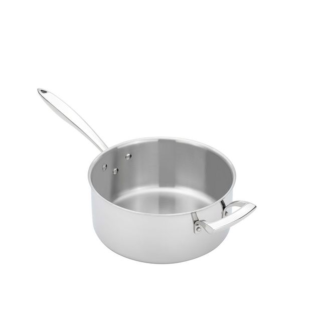Browne Thermalloy Stainless Steel Tri-ply Sauce Pan With Helper Handle, 5 Qt Capacity