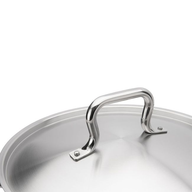 Browne Elements Stainless Steel Sauce Pan With Cover And Helper Handle, 4.5 Qt Capacity