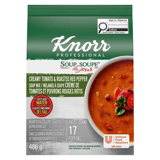 Knorr Professional Soup Du Jour Creamy Tomato And Roasted Red Pepper Soup Mix, 486 G
