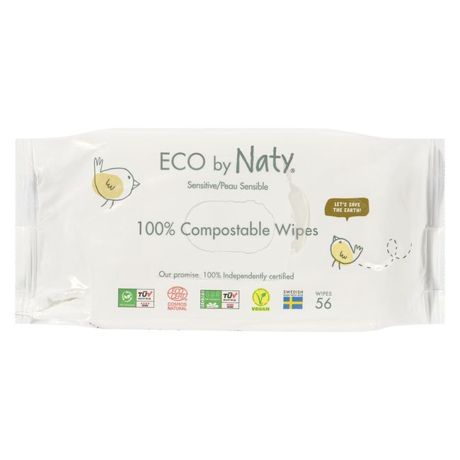 Eco By Naty Unscented Sensitive Baby Wipes, 56 Count -- 12 Per Case