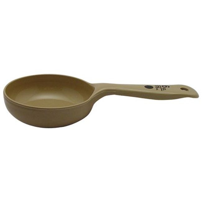 Carlisle 433006 Measure Miser Polycarbonate Beige Solid Short Handle Portion Spoon, 6 Oz Capacity