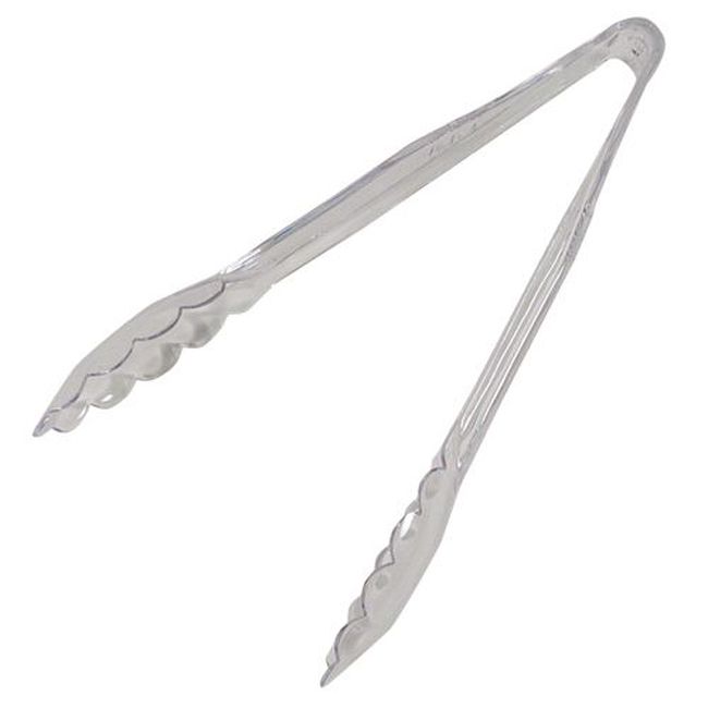 Carlisle 410907 Carly Polycarbonate Clear Utility Tong, 8.75 In