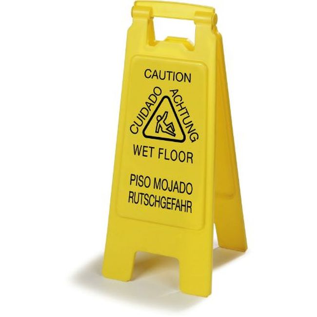 Carlisle 3690904 Flo-pac Polypropylene Yellow English/spanish/german Economy Wet Floor Sign, 25 In Height X 11 In Width