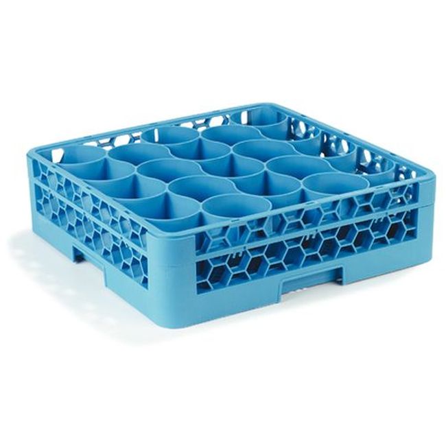 Carlisle Rw2014 Opticlean Newave Polypropylene Blue 20 Compartment Glass Rack With Integrated Extender, 19.88 X 19.88 X 5.5 In
