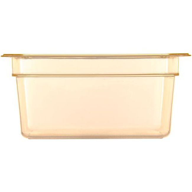 Carlisle 10422b13 Storplus High Heat Plastic Amber Half Size Food Pan, 6 In Deep