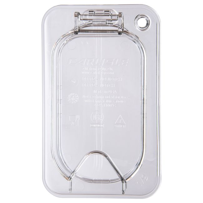 Carlisle 10339z07 Storplus Ez Acces Clear Polycarbonate Ninth Size Hinged Notched Universal Food Pan Cover Only