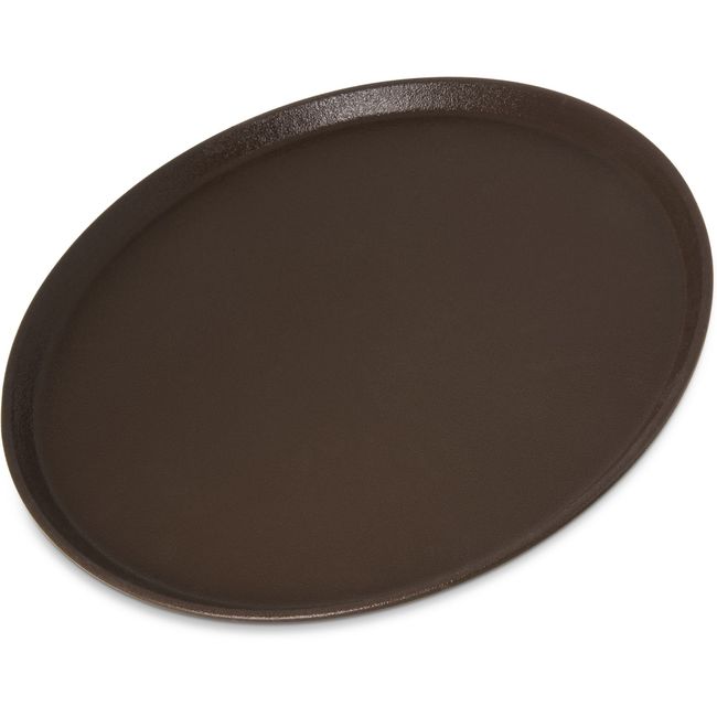 Carlisle 1600gr2076 Griplite 2 Fiberglass Round Brown Serving Tray, 16 In