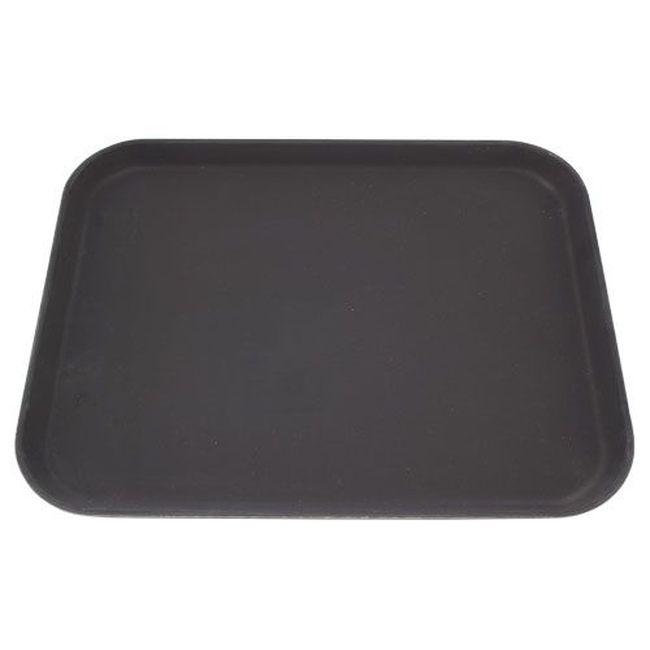 Carlisle 1814gr2004 Griplite Polypropylene 2 Rectangle Black Serving Tray, 14 X 18 In