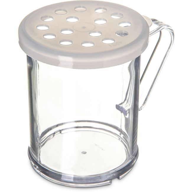 Carlisle 4230s30 San Translucent Shaker Dredge With Parsley Lid, 8 Oz Capacity