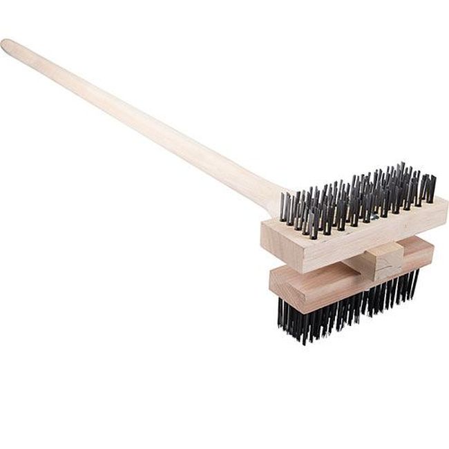 Carlisle 4029400 Carbon Steel Double Broiler King Grill Brush With Handle, 48 In Length