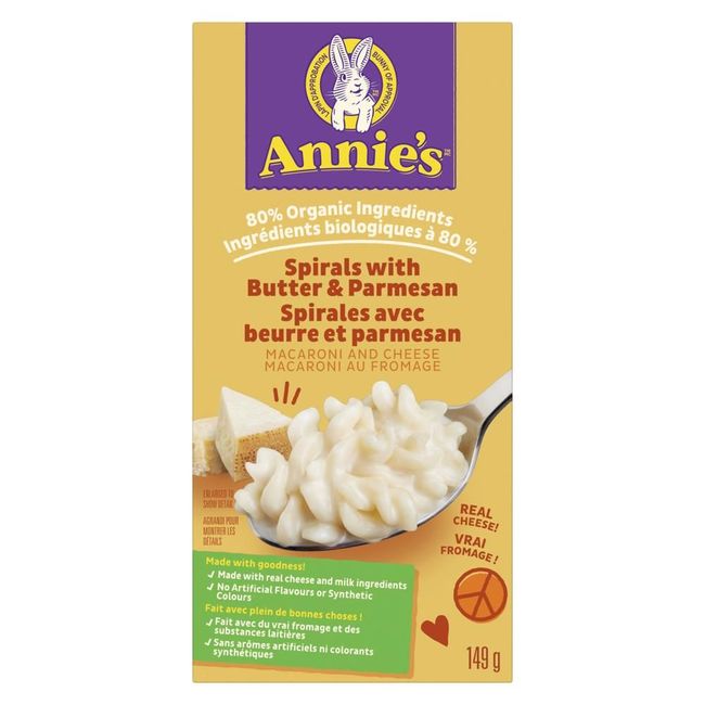 Annie's Organic Spirals Butter Parmesan Mac And Cheese, 80 G -- 12 Per Case