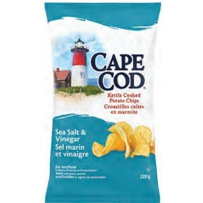 Cape Cod Sea Salt And Vinegar Potato Chips, 220 G -- 12 Per Case