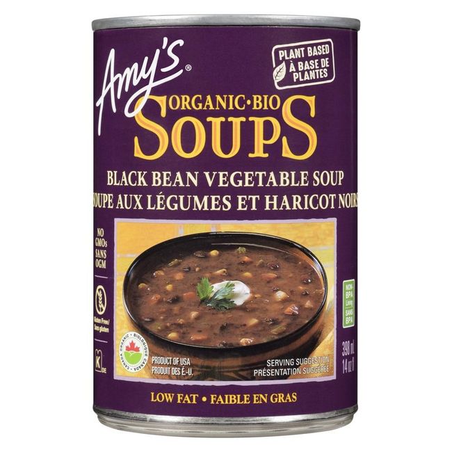 Amy's Soupe De Légumes Aux Haricots Noirs Biologiques, 398 Ml -- 12 Par Boîte