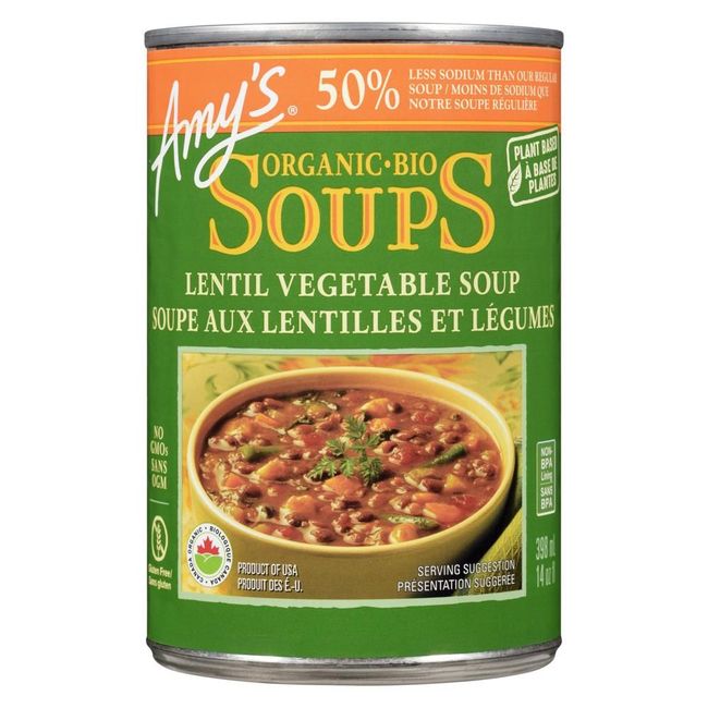 Amy's Soupe De Lentilles Et Légumes Biologique Légère En Sodium, 398 Ml -- 12 Par Boîte